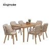 modern teak woven kordi collection dining set 
