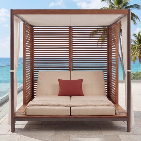 Modern Aluminum Outdoor Double Canopy Daybed KM18025_复制