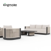 Laguna Collection Aluminum Outdoor Three-Seat Sofa With Hand-Woven Rope_复制