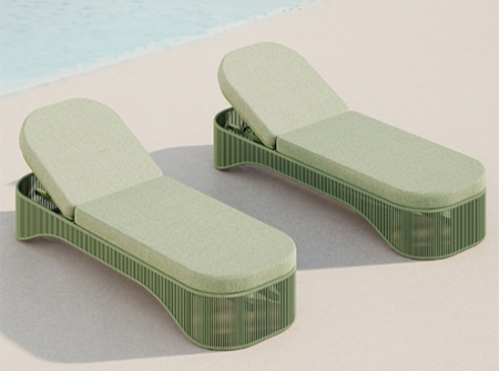 Aluminum Turquoise Series Sun Lounger KMD 18006