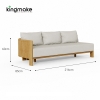 luxury teak amalfi collection outdoor sofa set with fire pit 