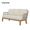 modern teak woven kordi collection three-seater sofa