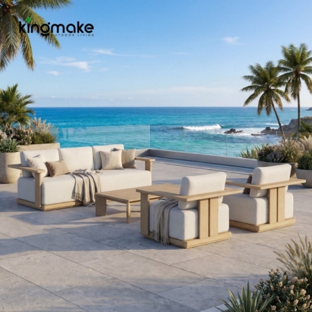Modern Teak Outdoor Sofa KM18038