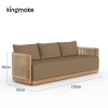 Laguna Collection Solid Teak Outdoor Sofa Set with Hand-Woven Rope