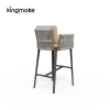 Albert Collection Rope Weave Aluminum  Bar Stool