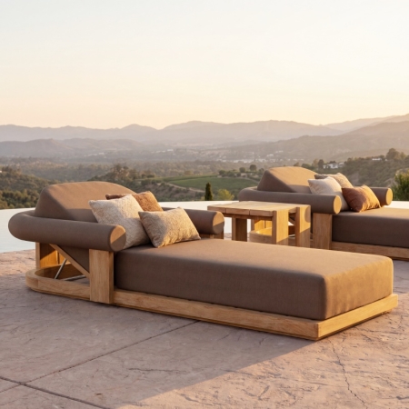 Modern Teak Wood Outdoor Sun Lounger – Mali Collection