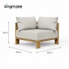 luxury teak amalfi collection outdoor sofa set with fire pit 