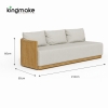 Modern Teak Wood L-Shaped Modular Sectional Sofa Set