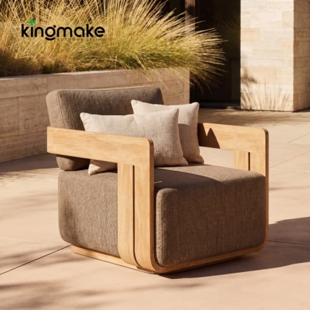 Modern Teak Neo Collection Outdoor Single Sofa KM18026-T