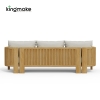 luxury teak amalfi collection outdoor 3 seater sofa
