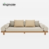 Duvo Collection Modern Teak Three-Seat Sofa