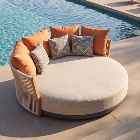 Albert Collection Rope Weave Aluminum Outdoor Daybed