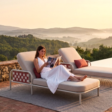 Nex Collection Aluminum Weave Sun Lounger