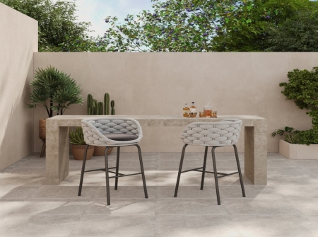 Aluminum Rope Woven Outdoor Bar Stool KM7203