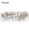 Cenxi Collection Aluminum White Outdoor Dining Set