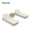 Modern Wooden Powder-Coated Aluminum Sun Lounger KMD18028