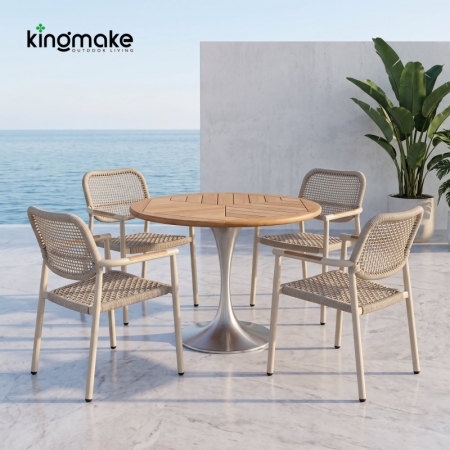 Modern Aluminum Woven Outdoor Dining Set KM18018