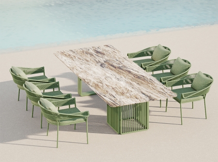 Aluminum Turquoise Series Outdoor Dining Set KMD18006