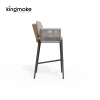 Albert Collection Rope Weave Aluminum  Bar Stool
