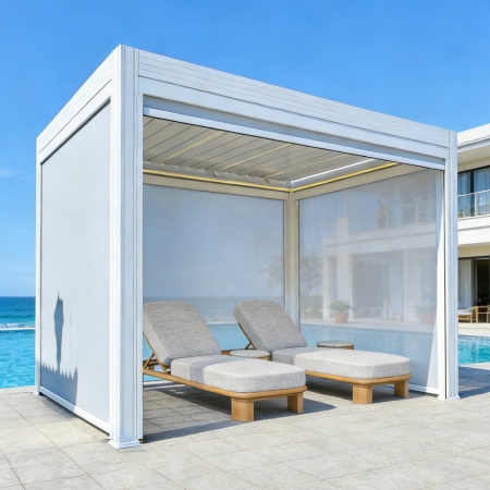 Modern White Aluminum Pergola KM18039-2