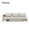 luxury teak amalfi collection outdoor 3 seater sofa