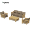 Modern Wood Grain Powder-Coated Aluminum Single Sofa KMD18024