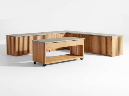 Premium Solid Teak Outdoor Kitchen Cabinets KMO1503