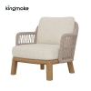 modern teak woven kordi collection single sofa
