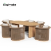 premium teak woven cala collection dining set
