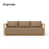 maui colletion high-end teak three-seater sofa