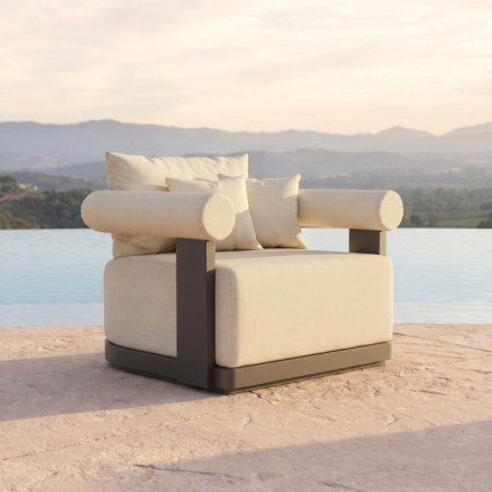 Modern Aluminum Single Outdoor Sofa – Mali Collection