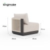 Laguna Collection Aluminum Modular Outdoor Sectional Sofa With Hand-Woven Rope