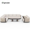 Laguna Collection Aluminum Modular Outdoor Sectional Sofa With Hand-Woven Rope