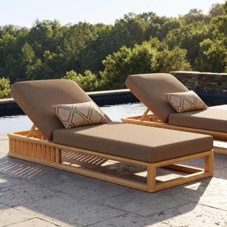 maui colletion high-end teak sun lounger