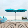 Blue Dual Open Outdoor Umbrella KMS1623-8A
