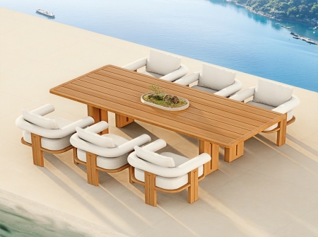 Luxury Teak Outdoor Dining Set KMD18003