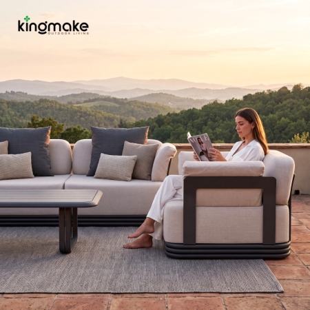 Layva Collection Modern Aluminum Sofa Set