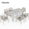 Cenxi Collection Aluminum White Outdoor Dining Set