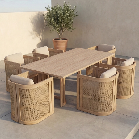 wood grain aluminum capri collection dining set