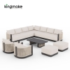Laguna Collection Aluminum Modular Outdoor Sectional Sofa With Hand-Woven Rope