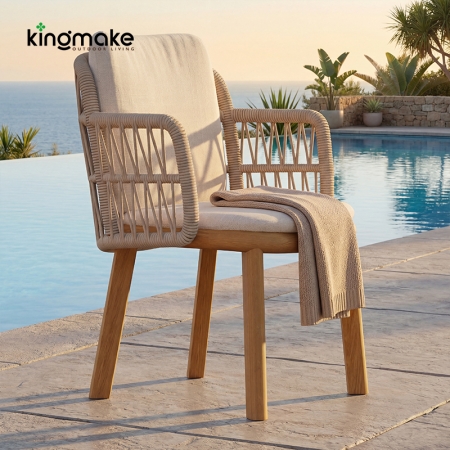 modern teak woven kordi collection garden chair 