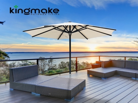 Simple Aluminum Round Outdoor Umbrella KMS8602-2A