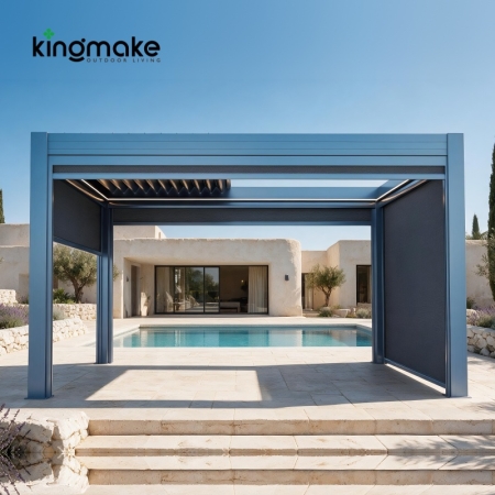 Modern Aluminum Motorized Louvered Pergola