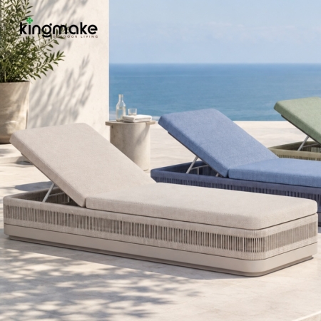Laguna Collection Aluminum Sun Lounger With Hand-Woven Rope