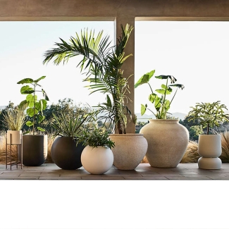 Modern Concrete Round Outdoor Flower Pot KM9008