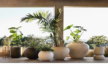 Modern Concrete Round Outdoor Flower Pot KM9008