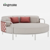 Nex Collection Aluminum Weave Round Outdoor Daybed 
