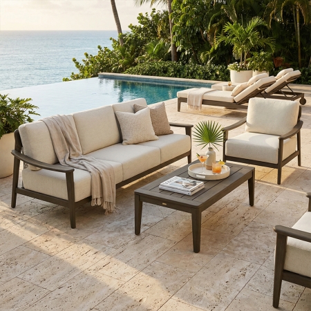 Modern Aged Teak Kael Collection Three-Seating Sofa KMD18027