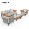 Rope Weave Aluminum Conversation Sofa Set