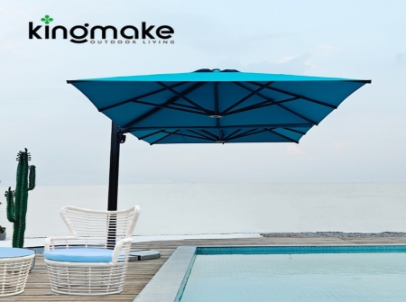 Blue Dual Open Outdoor Umbrella KMS1623-8A